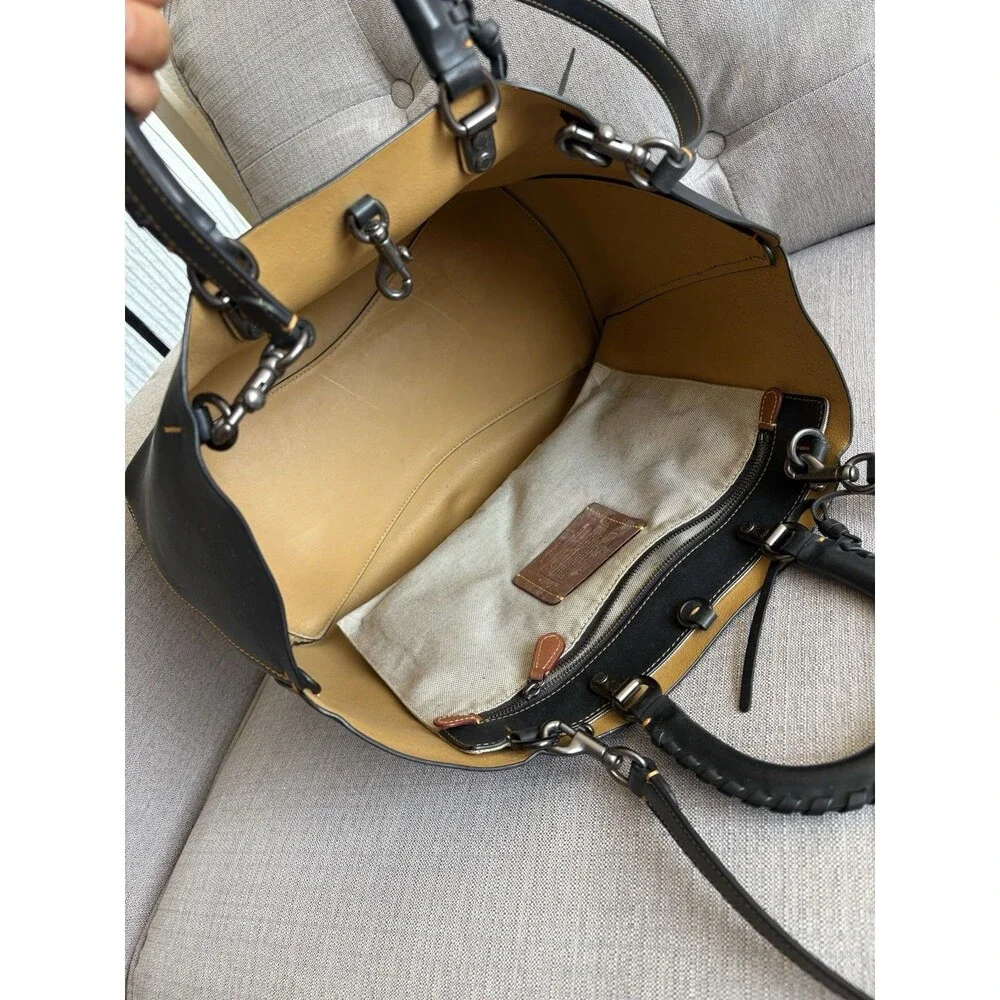 COACH 26885 Rogue tote glovetanned calf leather black 2WAY Handbag shoulder bag